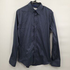 Teddy Stratford NYC Zip Fit Shirt Men Size 2 Medium Stretch Performance Black